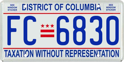 DC license plate FC6830