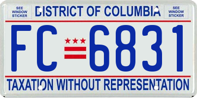 DC license plate FC6831