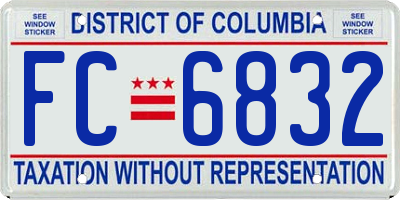 DC license plate FC6832