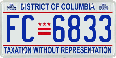 DC license plate FC6833