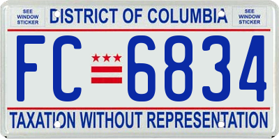 DC license plate FC6834