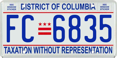 DC license plate FC6835