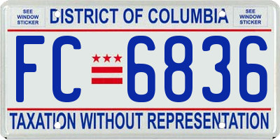 DC license plate FC6836