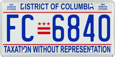 DC license plate FC6840