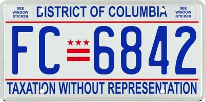 DC license plate FC6842