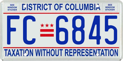 DC license plate FC6845