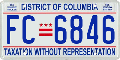 DC license plate FC6846