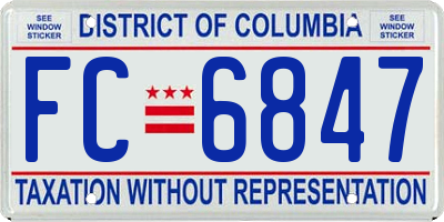 DC license plate FC6847