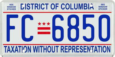 DC license plate FC6850