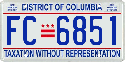 DC license plate FC6851