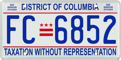 DC license plate FC6852