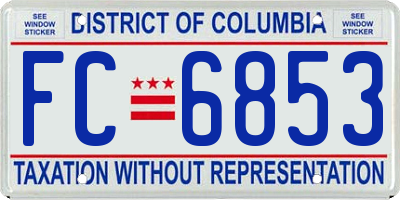 DC license plate FC6853