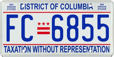 DC license plate FC6855