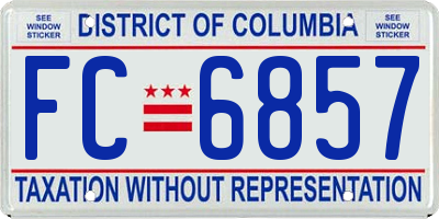 DC license plate FC6857