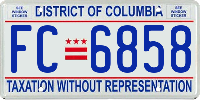 DC license plate FC6858