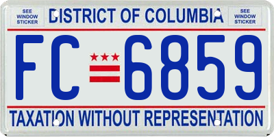 DC license plate FC6859