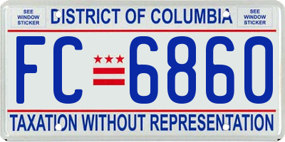 DC license plate FC6860