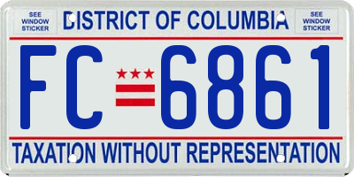 DC license plate FC6861