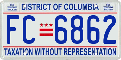 DC license plate FC6862