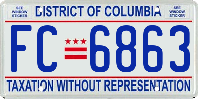 DC license plate FC6863