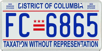 DC license plate FC6865