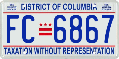 DC license plate FC6867