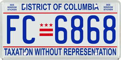 DC license plate FC6868