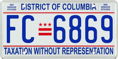 DC license plate FC6869