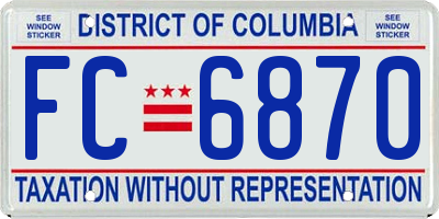 DC license plate FC6870