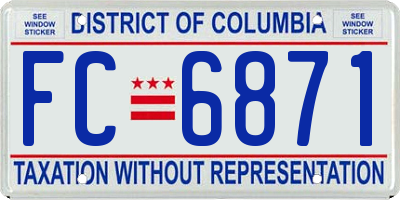 DC license plate FC6871