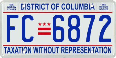 DC license plate FC6872