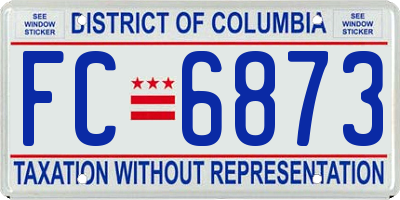 DC license plate FC6873