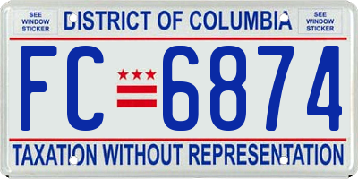 DC license plate FC6874