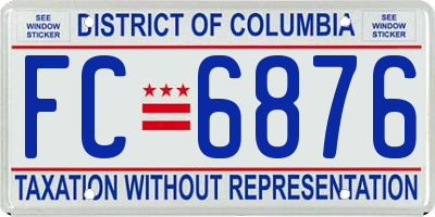 DC license plate FC6876