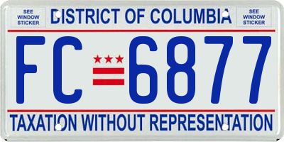 DC license plate FC6877