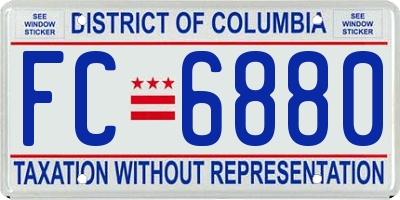 DC license plate FC6880