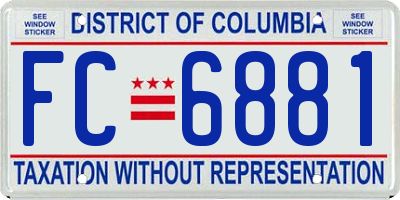 DC license plate FC6881