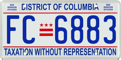 DC license plate FC6883