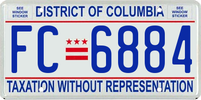 DC license plate FC6884