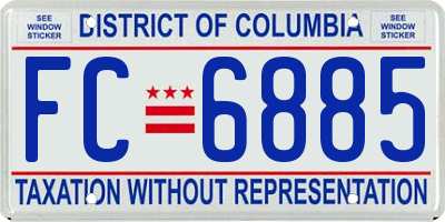 DC license plate FC6885