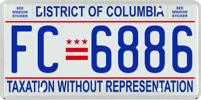 DC license plate FC6886