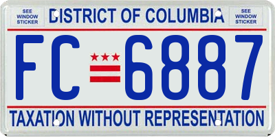 DC license plate FC6887