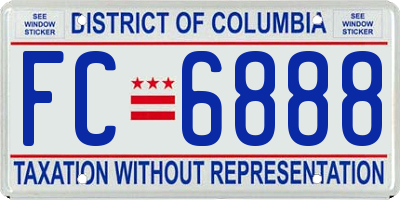 DC license plate FC6888