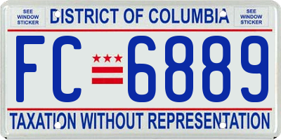 DC license plate FC6889