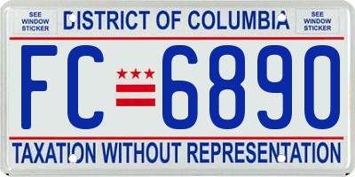 DC license plate FC6890