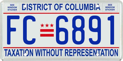 DC license plate FC6891