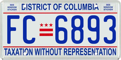 DC license plate FC6893