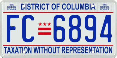 DC license plate FC6894