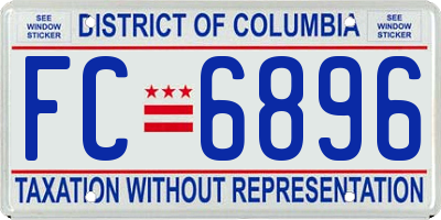 DC license plate FC6896