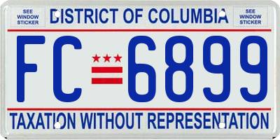 DC license plate FC6899